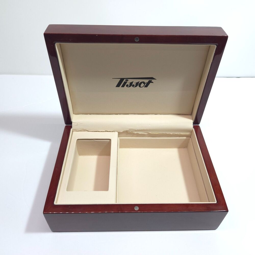 Tissot Vintage Wooden Watch Box Empty Replacement Luxury Lacquer Storage Case